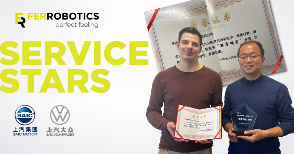 Service Star Award for FerRobotics presented by SAIC Volkswagen in China